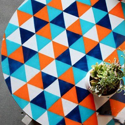 DIY色彩斑斓的几何图案桌面