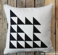 手工DIY创意制作布艺三角形装饰靠枕