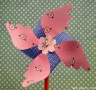 创意手工DIY折纸制作漂亮的花型风车