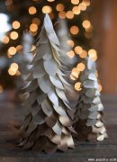 创意纸艺DIY手工制作渐变的金卡纸装饰圣诞树