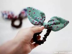 创意布艺DIY手工制作漂亮的兔子发圈