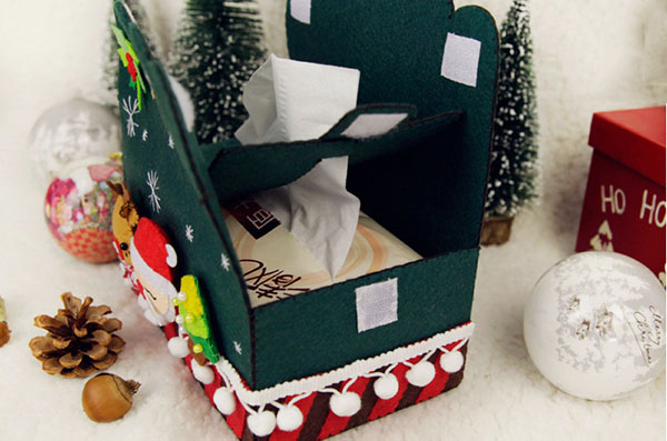 创意圣诞节纸巾抽纸盒不织布diy手工产品