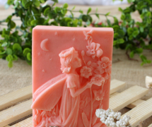创意DIY粉色花仙子天使方形手工香皂