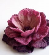 DIY羊毛毡手工创意绽放的牡丹花欣赏