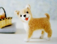 羊毛毡手工DIY呆萌可爱的小狗狗的玩偶