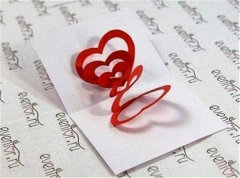 纸艺DIY制作创意漂亮的红色蝴蝶贺卡