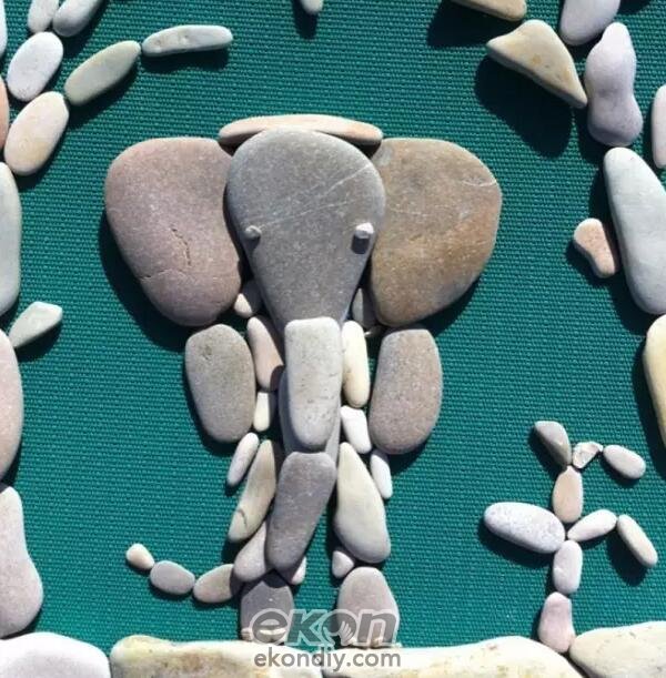 综合创意diy儿童手工坊利用简单的石头做动物画